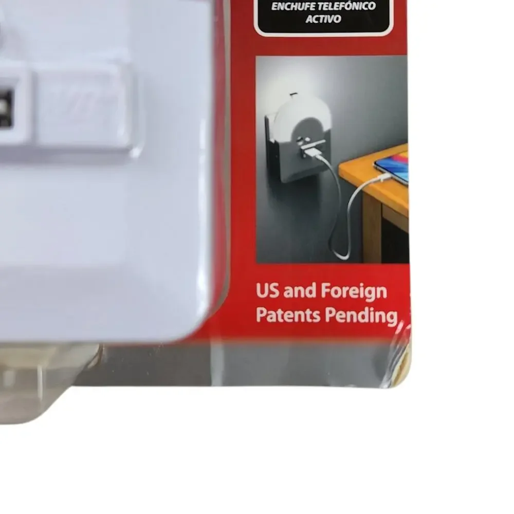 VR3 Phone Jack Emergency LED Light USB Charger Power Outage Active Line NIB